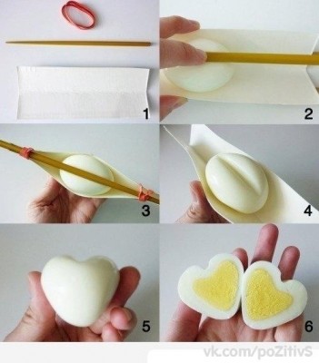 Как сделать яйцо в форме сердечка