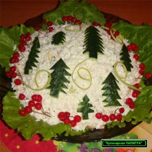 Новогодние салаты  - идеи (фото из рунета)